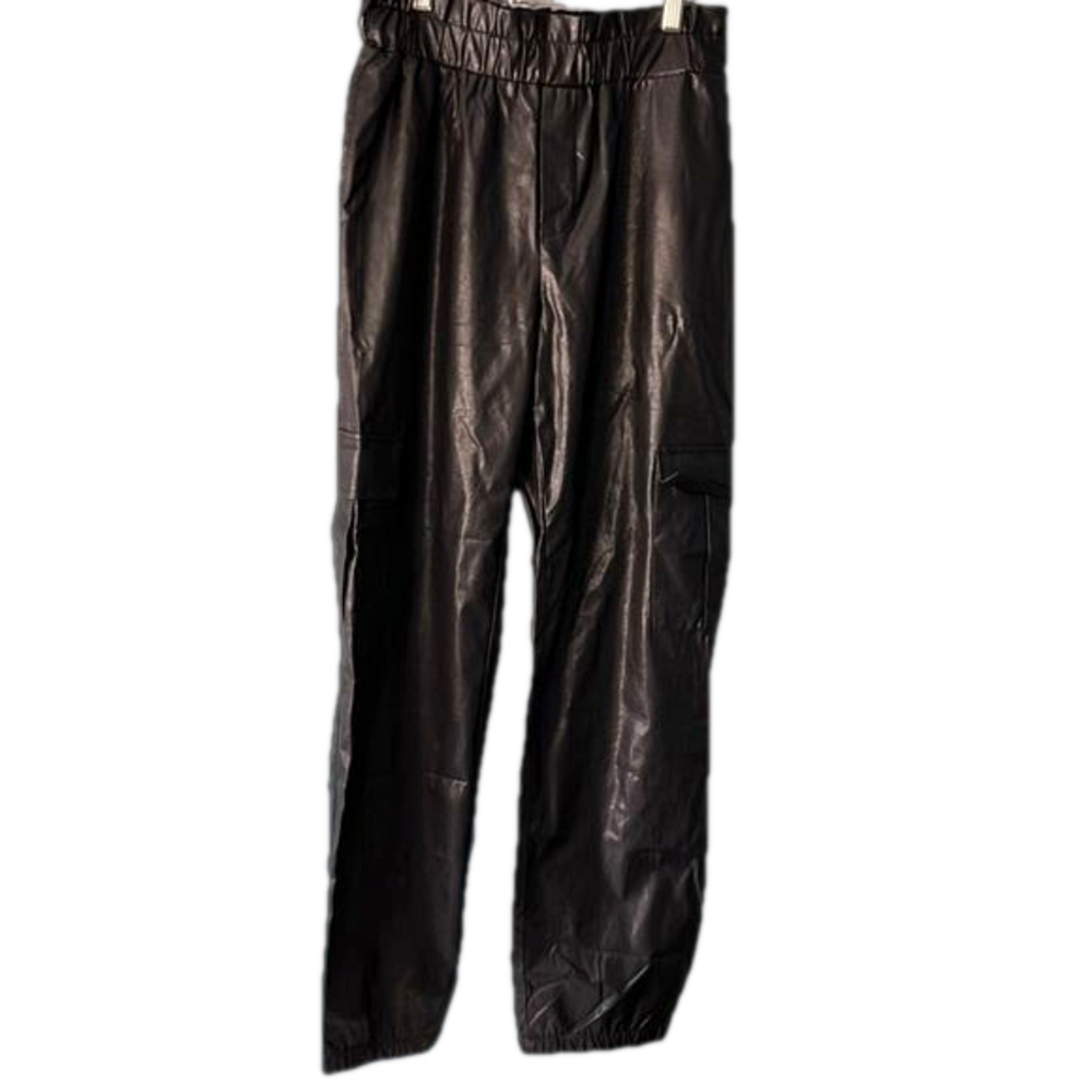 Simons Cargo Joggers Faux Leather Medium